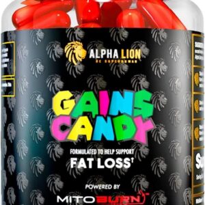 ALPHA LION Gains Candy, Supplement Pills that Support Weight Loss, Appetite Suppressant, Keto-Diet Friendly, Decrease Body Fat, Upgrade Energy & Workout Performance, 60 Capsules (MitoBurn®)
