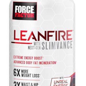 Force Factor LeanFire with Next-Gen SLIMVANCE Advanced Thermogenic Fat Burner for Weight Loss with B Vitamins and Capsimax to Boost Metabolism, Increase Energy, and Enhance Focus, 60 Capsules