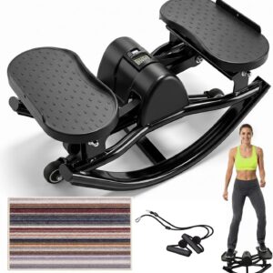 Gadeway U-Shaped Rock Stepper, 2026[New Vision] Rocking Stepper for Exercise at Home, 3D Motion Stair Stepper with Resistance Bands & Balance Board,330 LBS Loading Capacity Exercise Equipment