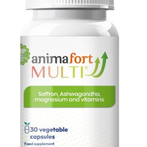 Ashwagandha KSM-66 & Saffron Supplement | Stress Relief, Mood & Emotional Balance | Vitamin B & Magnesium | Natural Pills for Mental Relaxation | 30 Capsules | AnimaFort Multi