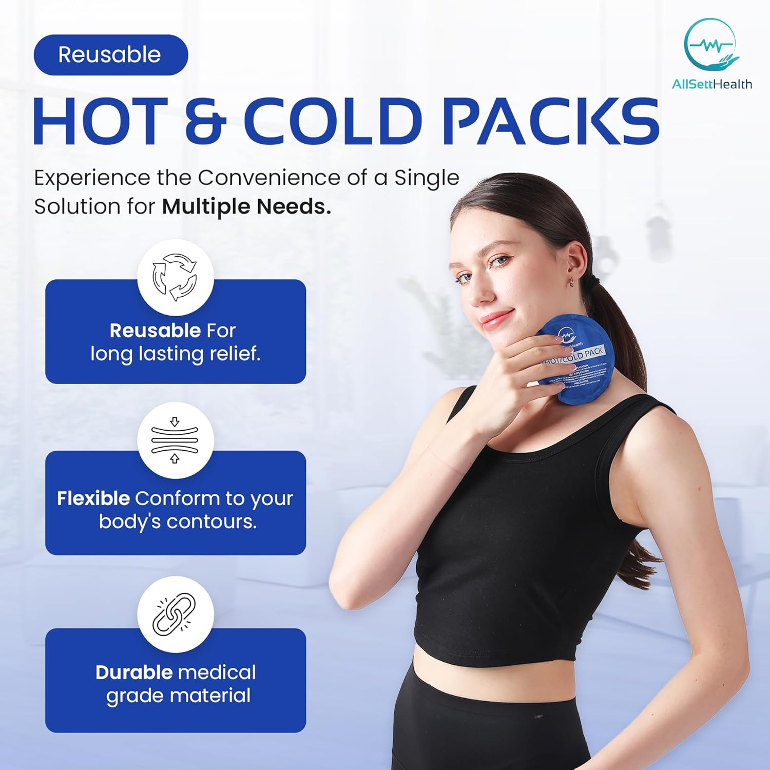 Reusable Hot and Cold Ice Packs for Injuries Reusable – 7 Piece Flexible Ice Packs in Multiple Shapes and Sizes – Multi Use Ice Pack for Back Pain Relief, Neck, Shoulder - Image 2