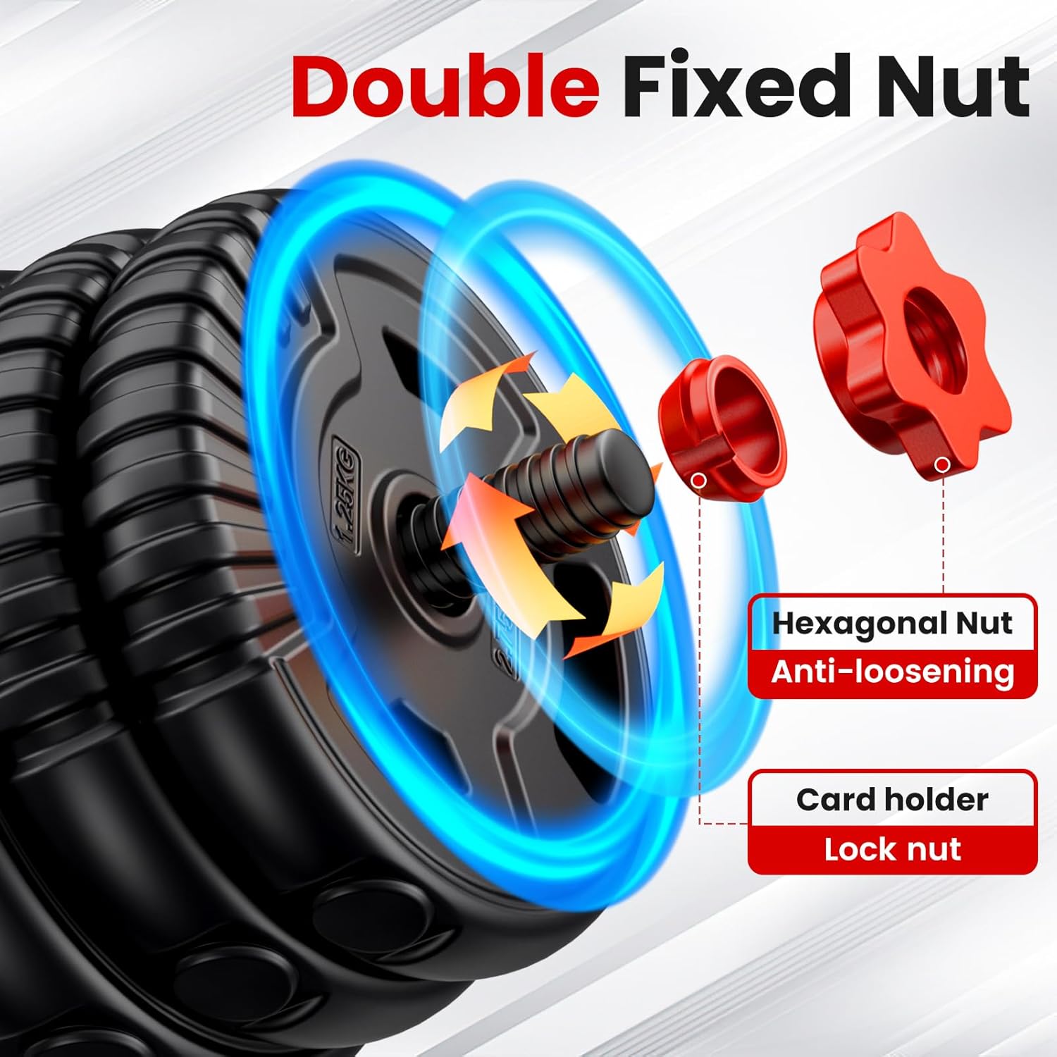 Adjustable Dumbbell Set, 22/33/45/70/90lbs Free Weight Set with Connector, 5-in-1 Dumbbell Set for Barbells, Kettlebells, Push up Stand, Weight Plate, Fitness Exercises for Home Gym Suitable Men/Women - Image 4