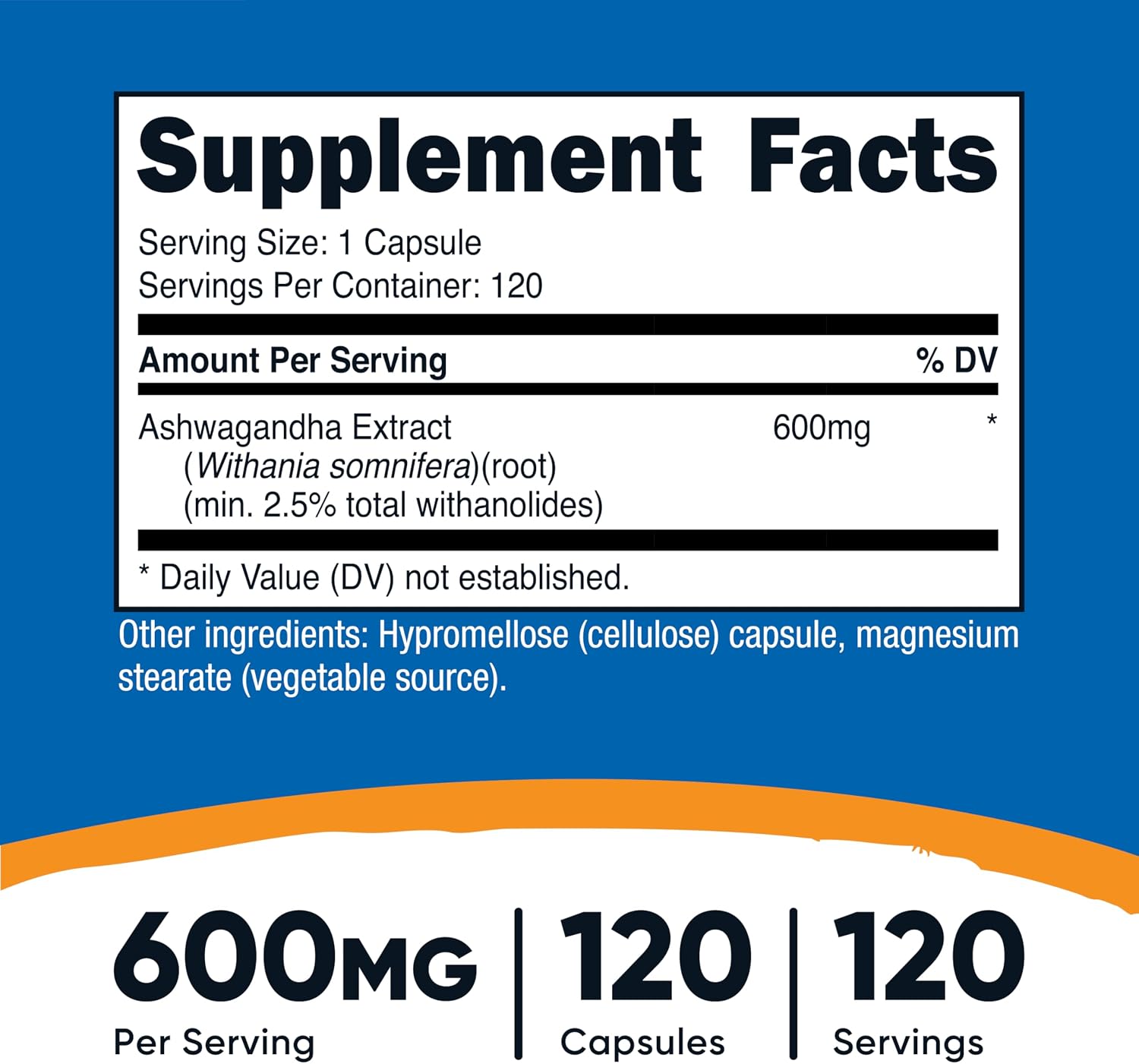 Nutricost Ashwagandha Herbal Supplement 600mg, 120 Capsules - Vegetarian, Non-GMO, Gluten Free, Ashwagandha Root - Image 2