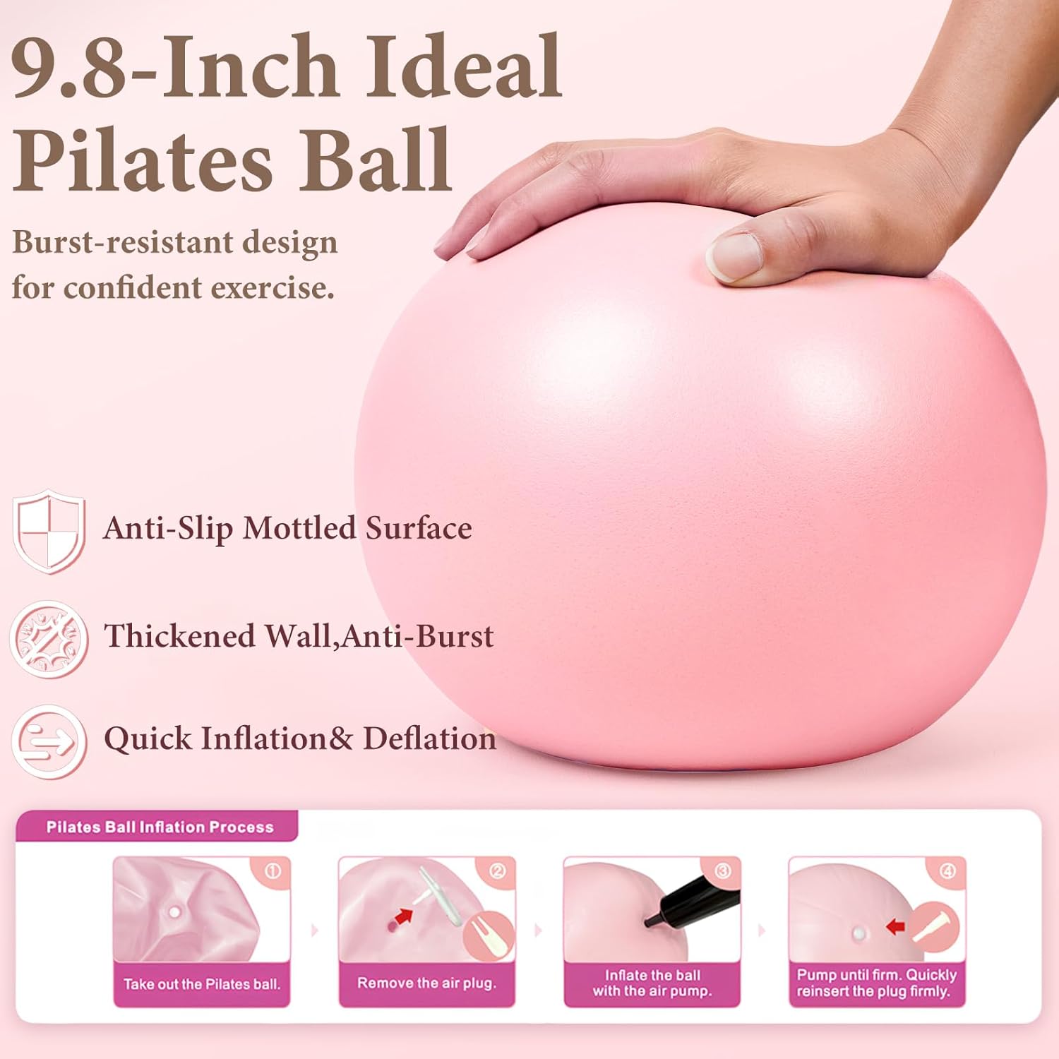 Pink Pilates Ring Kit with 14 inch Magic Circle & Foam Roller, Ergonomic Home Workout Equipment Set, Full Essentials for Women Beginners - Includes Exercise Guide & Storage Bag - Image 5
