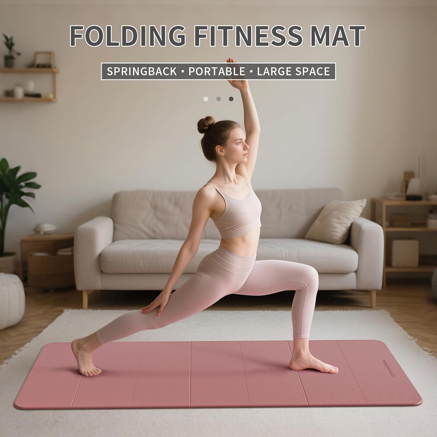 7-Fold Yoga Mat 70"x24" - 1/2 Inch Thick Folding Exercise Mat, Compact Non-Slip TPE Mat for Travel, Storage, Yoga & Home Gym, Lightweight & Portable - Image 2
