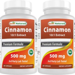 Best Naturals Cinnamon 500 mg 250 Capsules (250 Count (Pack of 2))