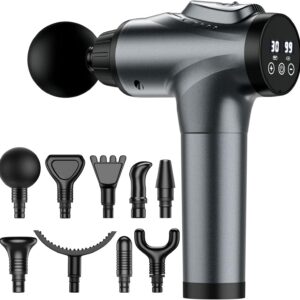 APHERMA Massage Gun, Muscle Massage Gun for Athletes Handheld Electric Deep Tissue Back Massager, Percussion Massage Device for Pain Relief with 30 Speed Levels 9 Heads