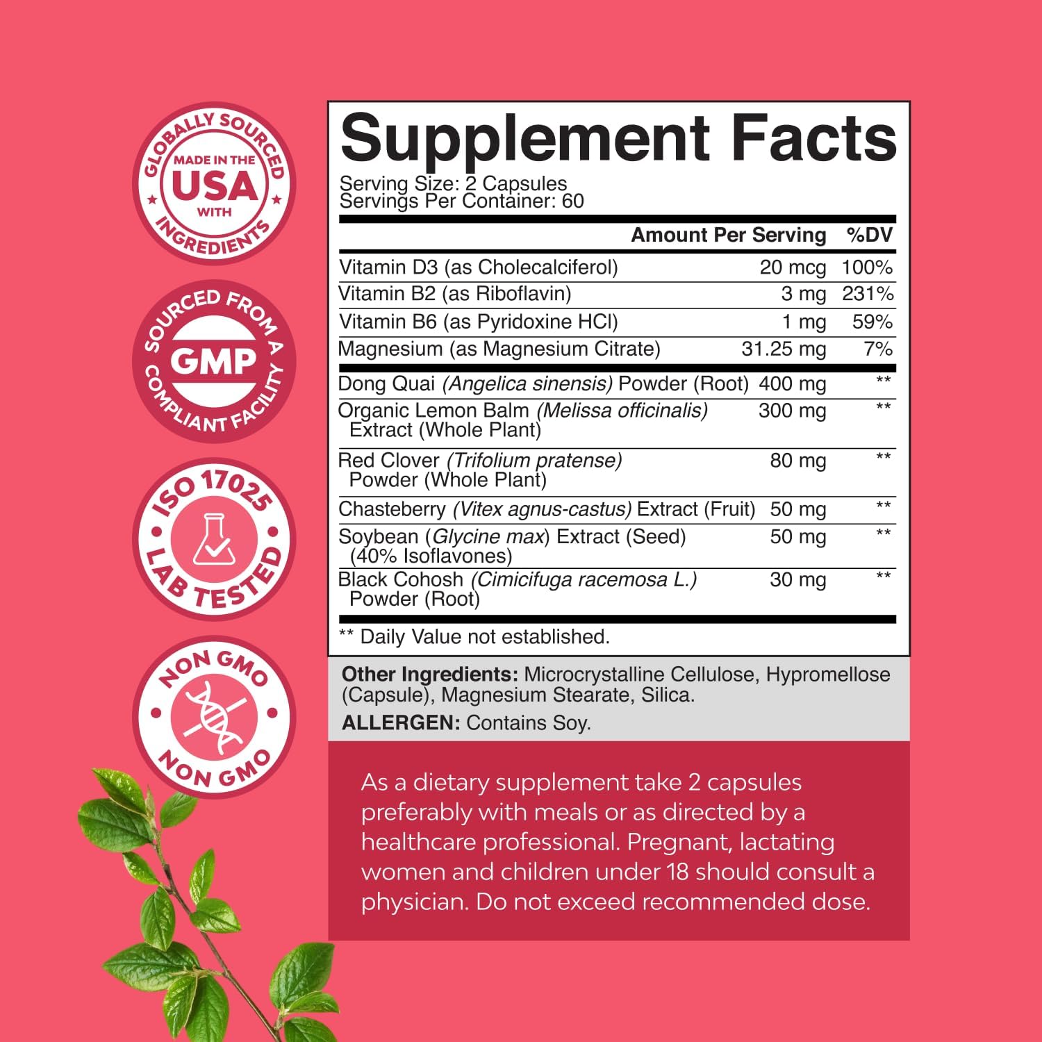 Bundle of Complete Herbal Menopause Supplement for Night Sweats Hot Flashes & Mood Swings and Herbal Thyroid Support Complex with L Tyrosine Bladderwrack Selenium & Ashwagandha for Hormone Balance