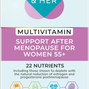 Health & Her Multivitamin Support After Menopause for Women 55+ - Supplements for Women - Nutrition and Wellbeing Support - 1 Month Supply, 60 Tablets - Vegan & Gluten Free