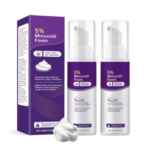 5% Minoxidil Foam for Women Hair Growth Foam Suitable for Hair Thinning Receding Hairline and Hair Loss to Hair Regrowth Get Thicker Fuller Hair 2 Bottles