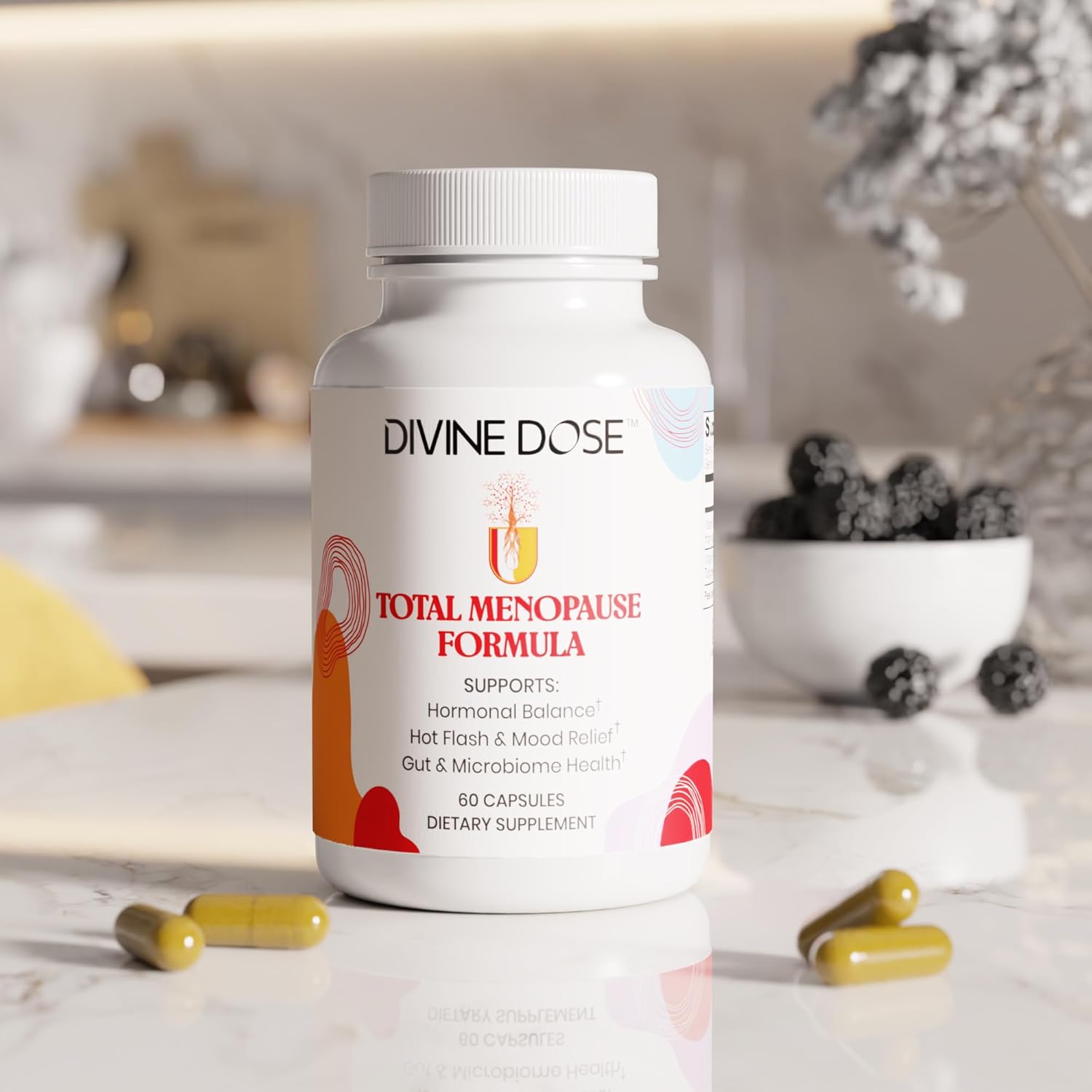 Total Menopause Formula 17-in-1 Stress Support Supplement for Women with Ashwagandha, Black Cohosh (Hormonal Balance), Maca, Probiotics, Vitamins D3, B6, B12, Vitality & Mental Clarity | 60 Capsules - Image 9
