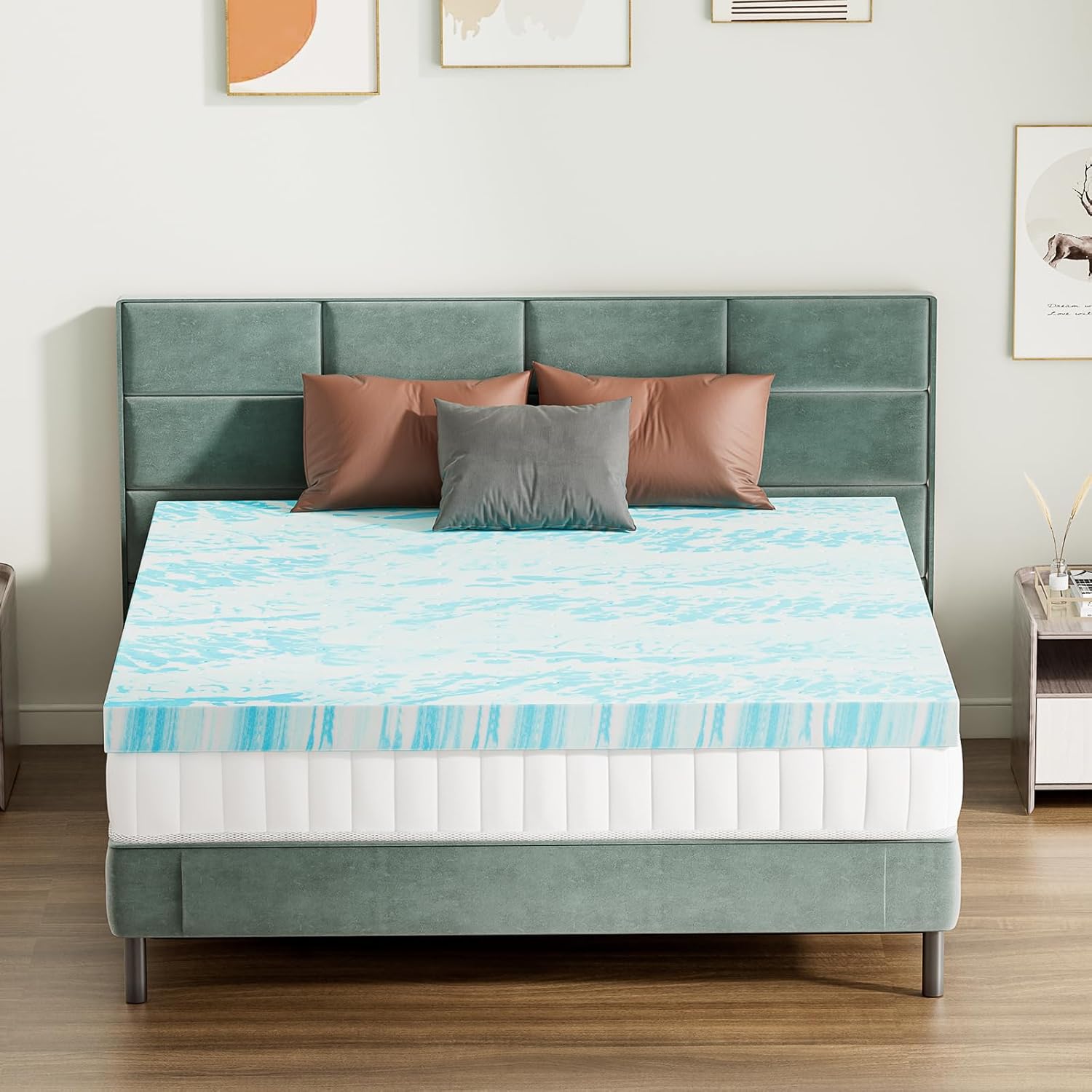 Sweetcrispy Mattress Topper King, 4 Inch Thick Memory Foam Gel Infused Cooling Toppers Pad for King Size Bed, Sleeper Sofa, RV, Camper, CertiPUR US Certified, Ventilated and Breathable - Image 8