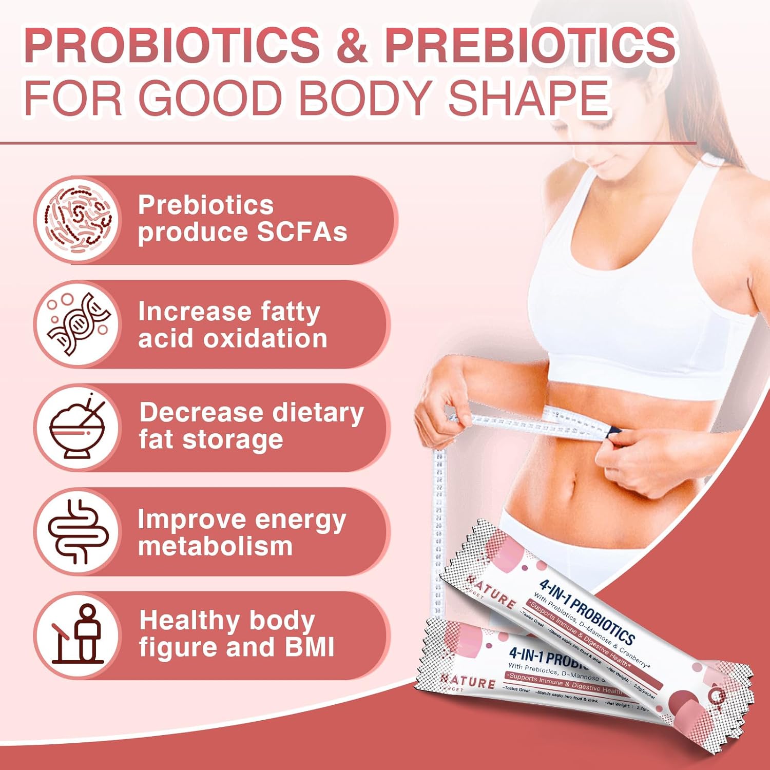 NATURE TARGET Probiotics-for-Women Prebiotics-and-Probiotics-Powder, 100-Billion-CFUs 45-Day-Supply, Women's-Probiotic with D-Mannose and Cranberry for Urinary Tract/Gut/Digestive Health - Image 8