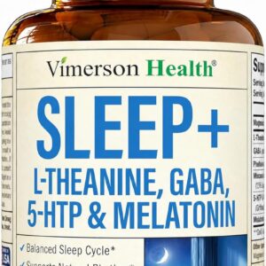 Sleep Supplement with L-Theanine, Magnesium, GABA & Melatonin – Supports Restful Sleep & Relaxation, Helps Restore Natural Sleep Cycle – Balanced Formula, Non-Habit Forming – 60 Capsules