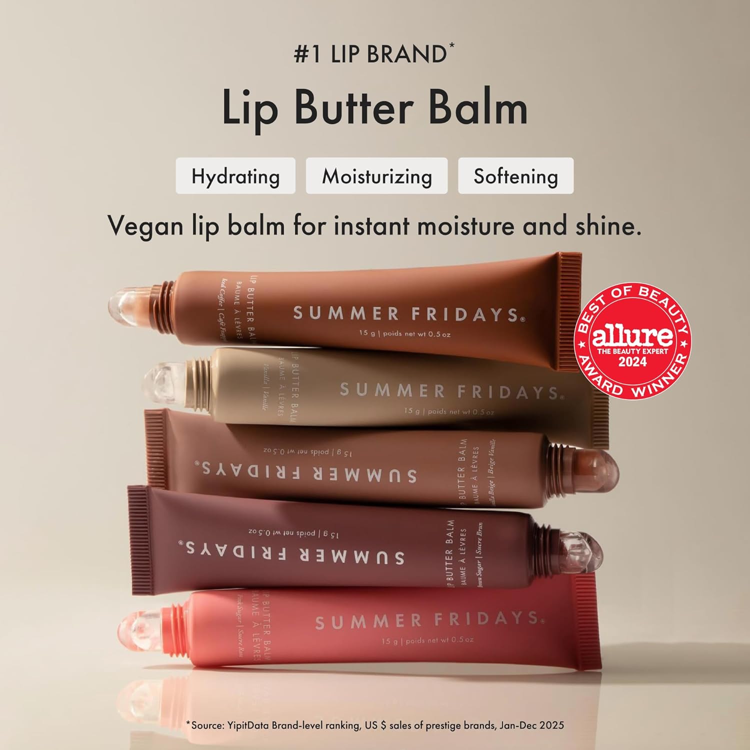 Summer Fridays Lip Butter Balm - Conditioning Lip Mask and Lip Balm for Instant Moisture, Shine and Hydration - Sheer-Tinted, Soothing Lip Care - Vanilla (.5 Oz) - Image 3