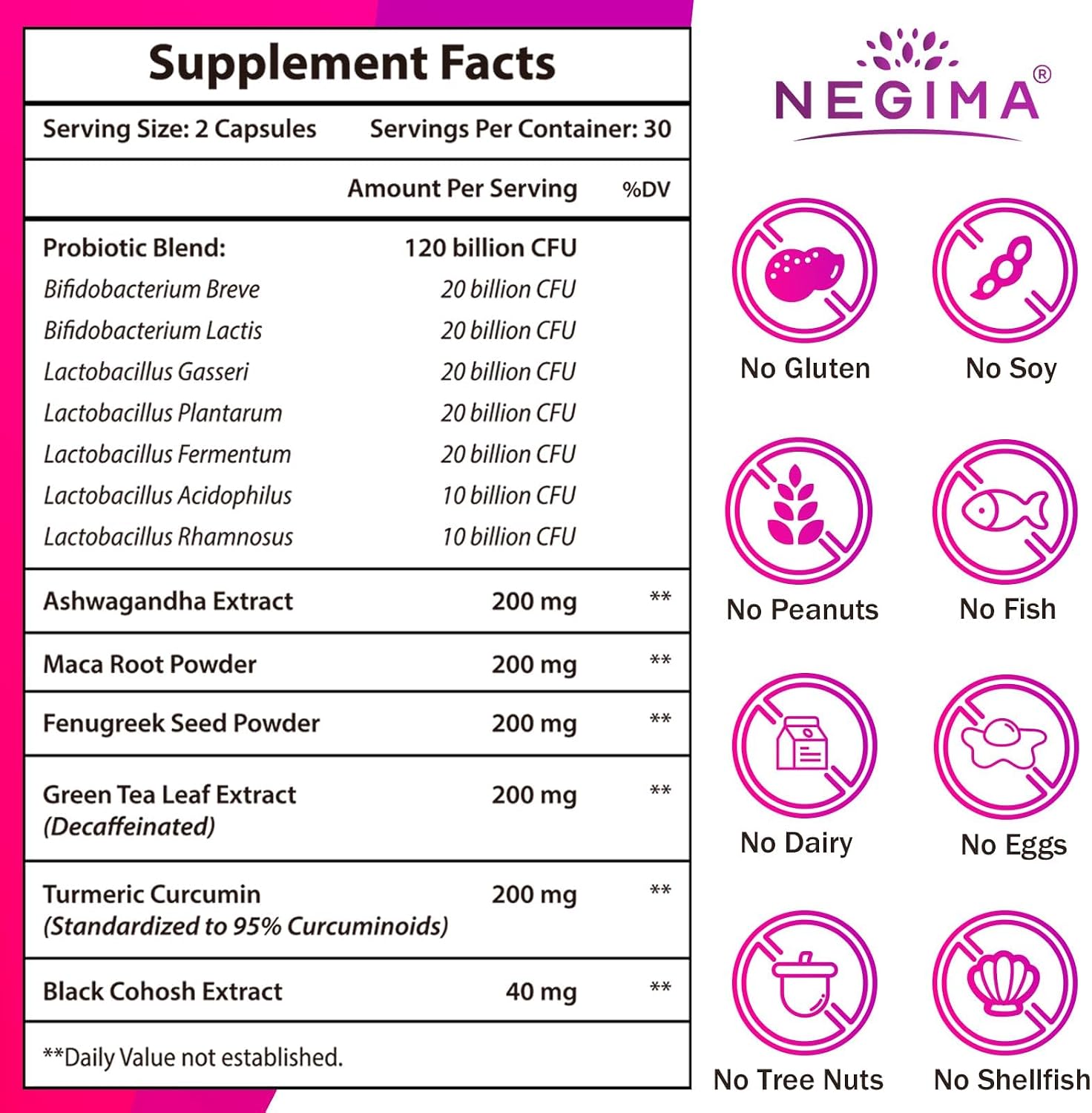 Menopause Supplements for Women, 120 Billion CFUs Probiotics for Women, 13-in-1 Herbs & Botanicals Complex, for Hormone Menopause, Hot Flashes, Night Sweats, Mood Swings, Sleep Disturbances - 240 Cap - Image 2