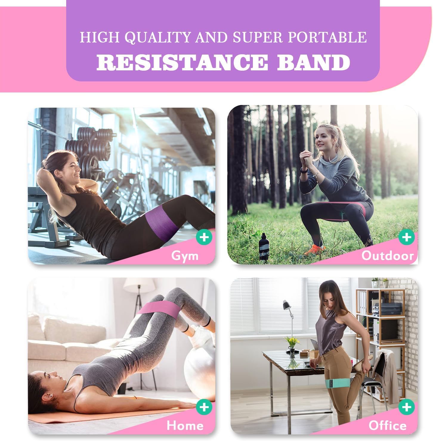 Fabric Resistance Bands for Working Out, 5 Levels Booty Bands for Women Men, Cloth Workout Bands Resistance Loop Exercise Bands for Legs Butt at Home Fitness, Yoga, Pilates - Image 5