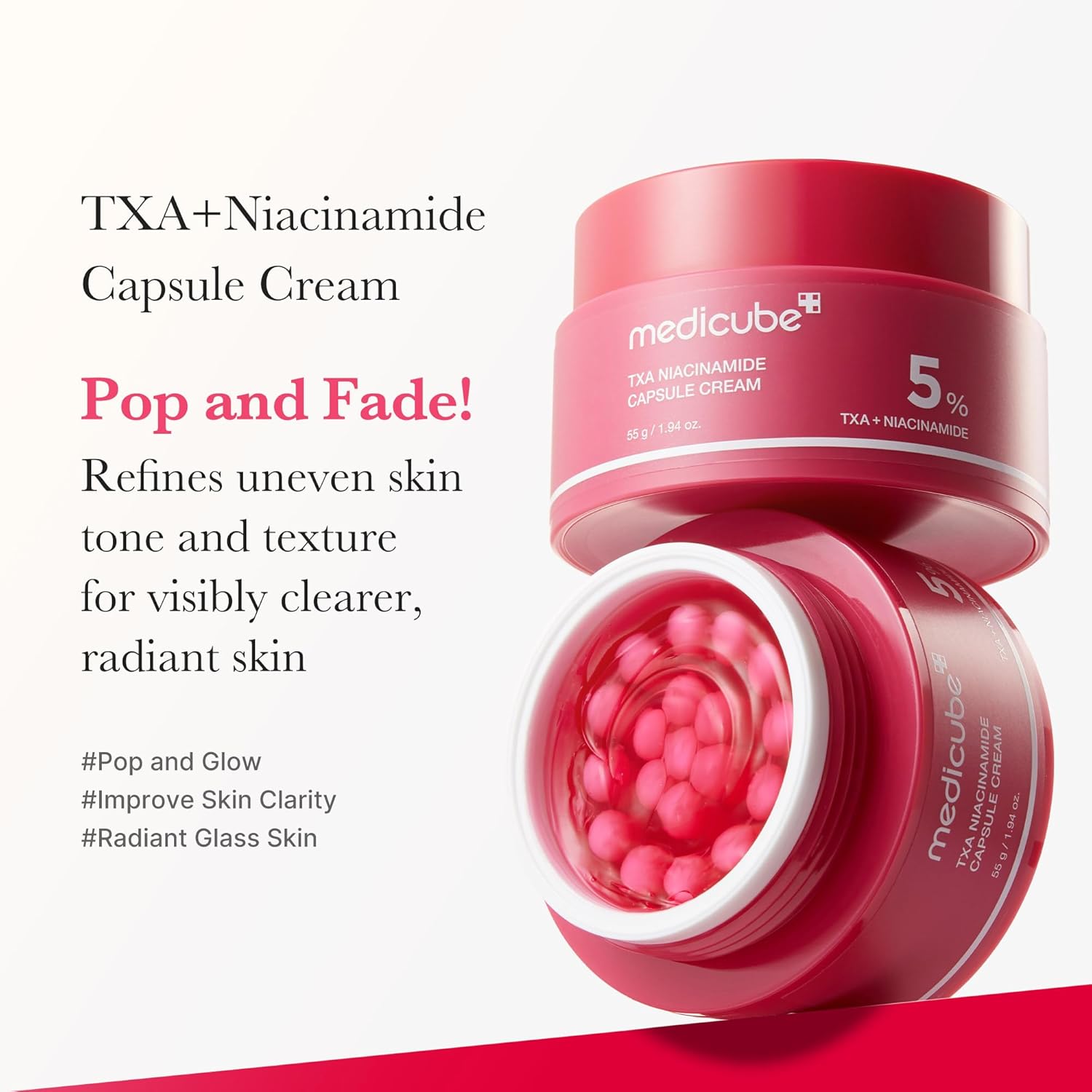 medicube Capsule Cream with TXA + Niacinamide | Dual Radiance Moisturizer Ideal for Use After Spot Care, Uneven Skin Tone & Texture & Hydration | 99% Pure Tranexamic Acid | Korean Skincare, 1.94 oz - Image 2
