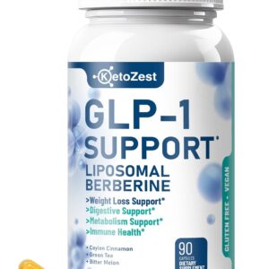 GLP-1 Support Weight Loss Supplement - 15-in-1 GLP1 Support for Weight Management Appetite Suppressant Fat Burn for Women Men - with Liposomal Berberine HCl Bitter Melon Citrus Bergamot