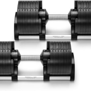 NÜOBELL® Adjustable Dumbbell Set, 5-50 LB or 5-80 LB, Easy Twist 2024-25 Model, All-In-One Weights Set (Pair) for Home, Original Manufacturer