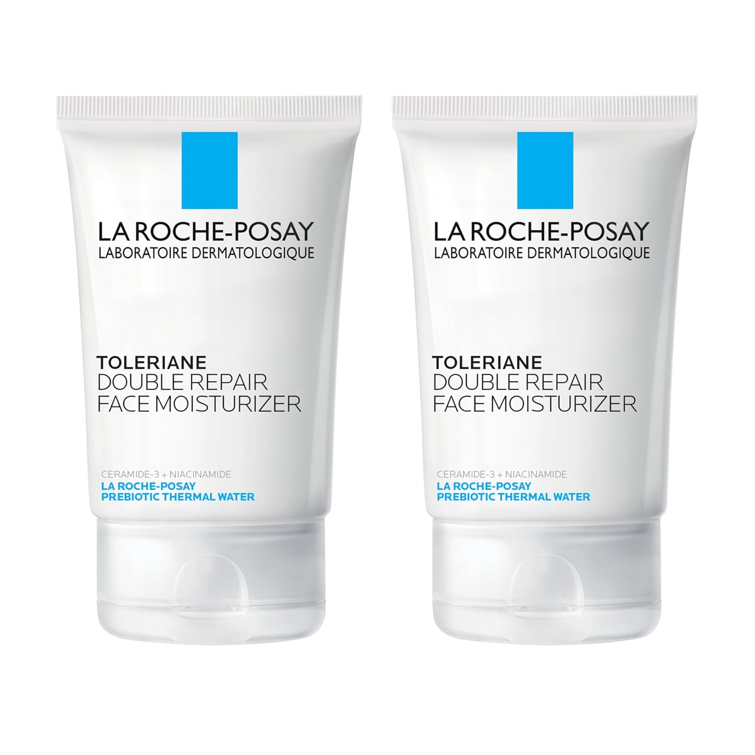 La Roche-Posay Toleriane Double Repair Face Moisturizer,Daily Moisturizer Face Cream with Ceramide and Niacinamide for All Skin Types,Oil Free,Fragrance Free,(Pack of 2)