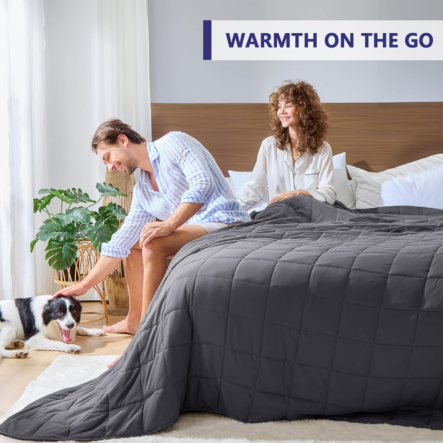 yescool King Size Weighted Blanket for Adults (20 lbs, 80” x 87”, Grey) Cooling Heavy Blanket for Sleeping Perfect for 190-210 lbs, Breathable Blanket for Adults & Couple All Season, Machine Washable - Image 4
