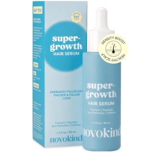 Hair Growth Serum - Water Based Scalp Serum for Thinning Hair | Caffeine, Peptides, Rosemary & Turmeric | Promotes Thicker, Fuller Looking Hair & Healthy Scalp for Women & Men 2 fl oz