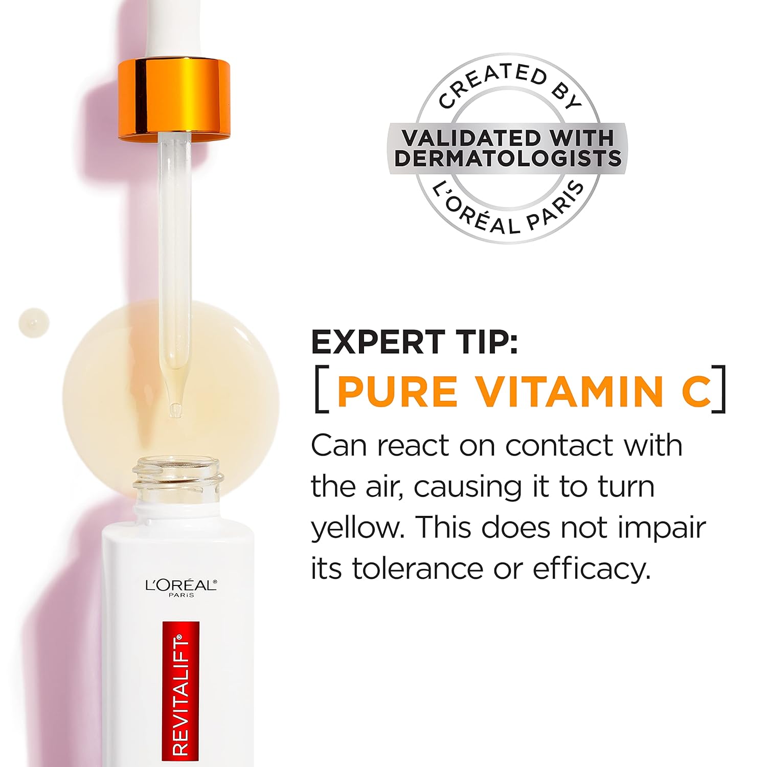 L'Oreal Paris Revitalift 12% Pure Vitamin C Serum, Brightening Serum For Face with Vitamin E, Salicylic Acid, 1 oz + Moisturizer Sample - Image 9