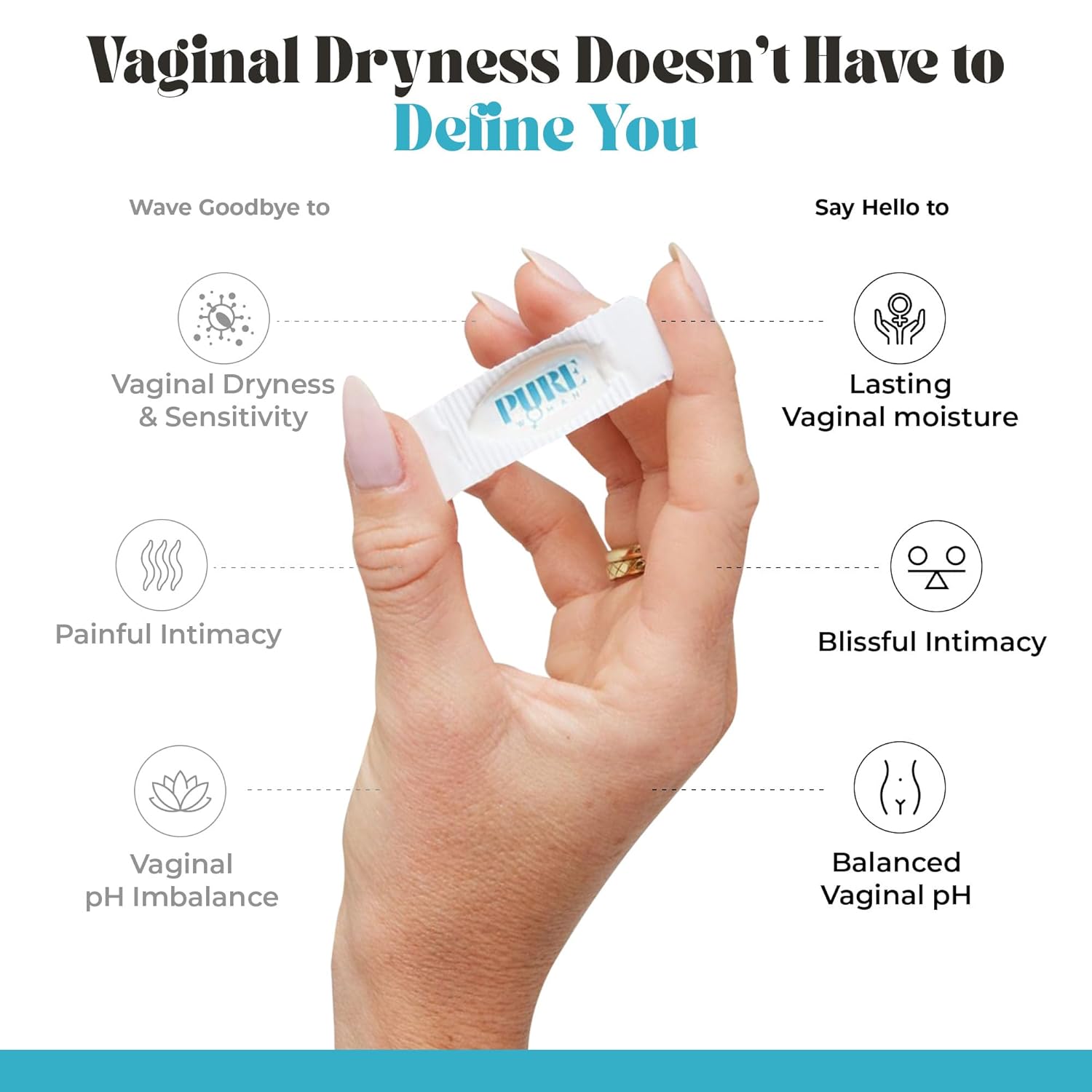 PURE WOMAN - Pure Bliss - Vaginal Moisturizing Suppositories - Hyaluronic Acid, Vitamin E, Vitamin A, Lactic Acid - Supports Vaginal Moisturization - Long Lasting Comfort & Sensitivity Relief - 10 Pk - Image 4