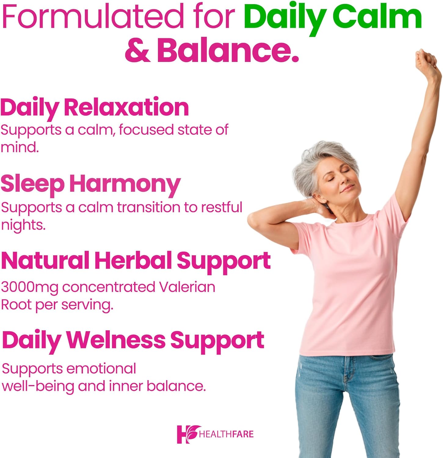 Healthfare Valerian Root Capsules | 3000mg High Potency Extract | 240 Vegan Pills | Herbal Supplement for Relaxation & Sleep Support | Non-GMO, Gluten-Free, Made in USA - Image 6