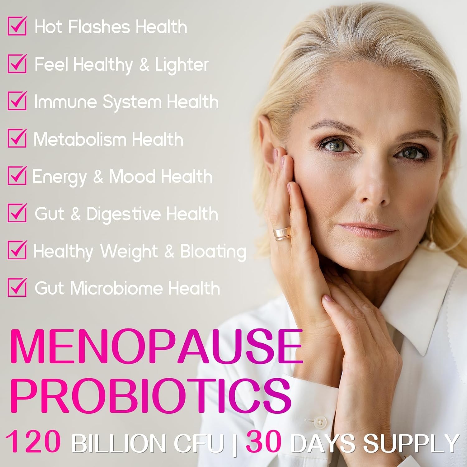 Menopause Supplements for Women, 120 Billion CFUs Probiotics for Women, 13-in-1 Herbs & Botanicals Complex, for Hormone Menopause, Hot Flashes, Night Sweats, Mood Swings, Sleep Disturbances - 240 Cap - Image 3