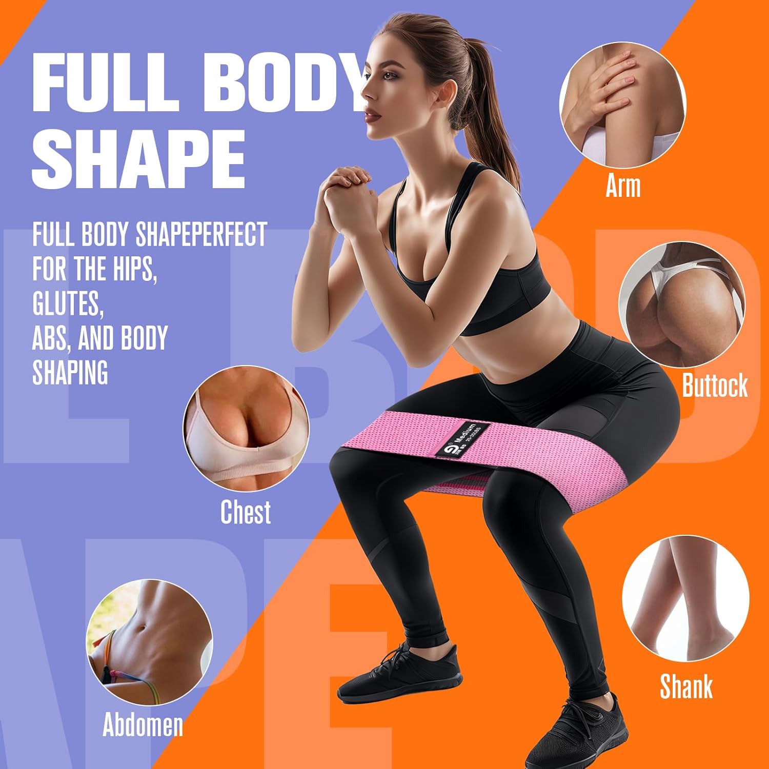 Booty & Resistance Bands – 3 Level Non-Slip Fabric Exercise Bands for Legs & Glutes, Women & Men, Squats, Hip Thigh Training, Yoga, Pilates, Home Workout - Image 3