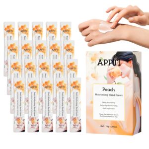 Moisturizing Hand Cream, Relieves and Repairs Hand Lotion, Travel Size Hand Cream, Peach Fragrance, Pack of 20