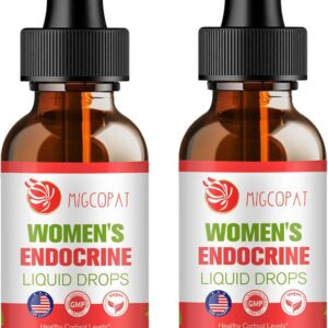 Migcopat Women Endocrine Liquid Drops, Supports Hormone Balance, Cortisol Levels, Gut Health, Mood, Sleep | Liquid Multivitamins with Inositols, Rhodiola, DIM