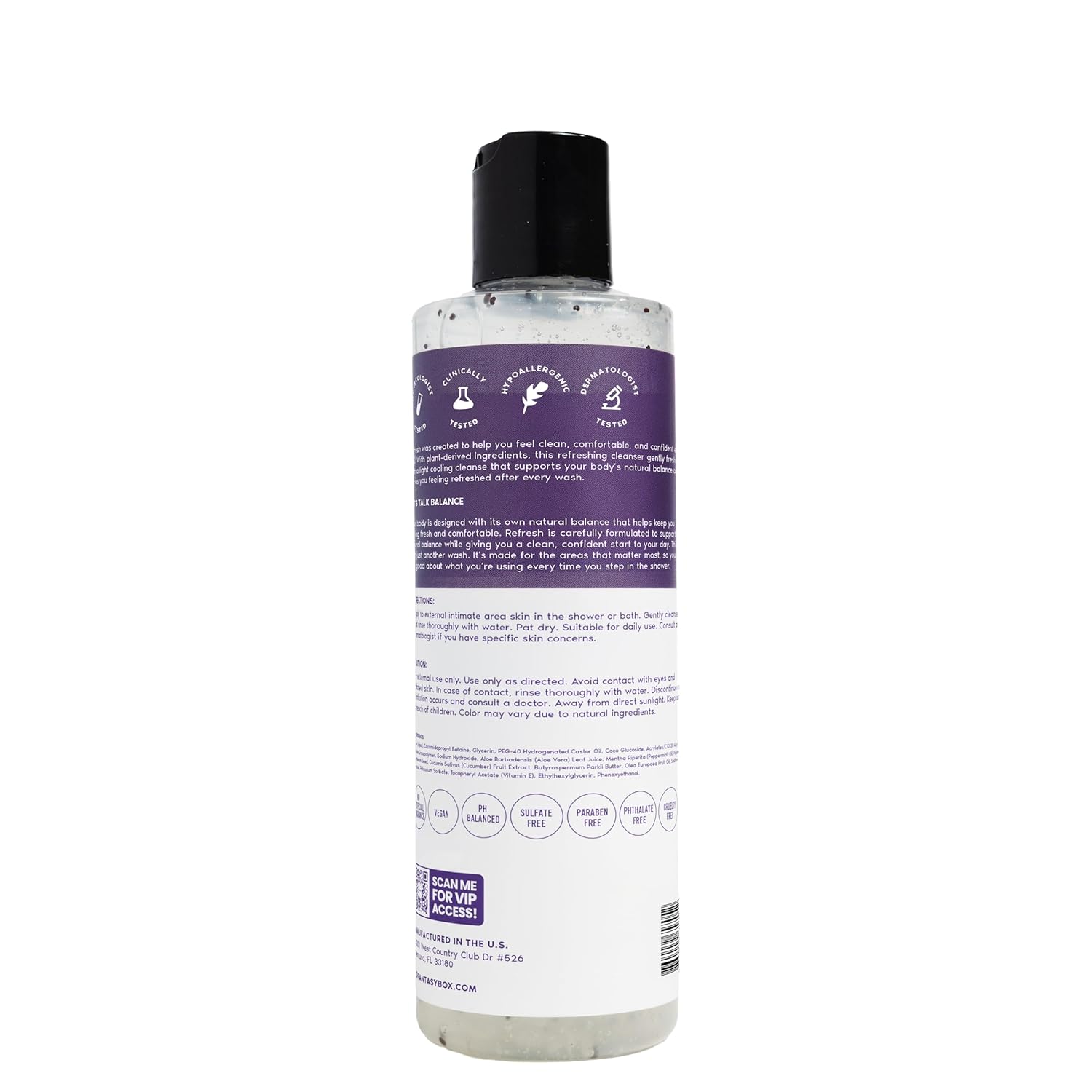 Her Fantasy Box | Refresh pH Balancing Shower Gel - Natural Feminine Hygiene Solution for Gentle Cleansing, Odor Control, and Skin Nourishment - pH-Balanced Formula for All Skin Types (8 oz) - Image 9
