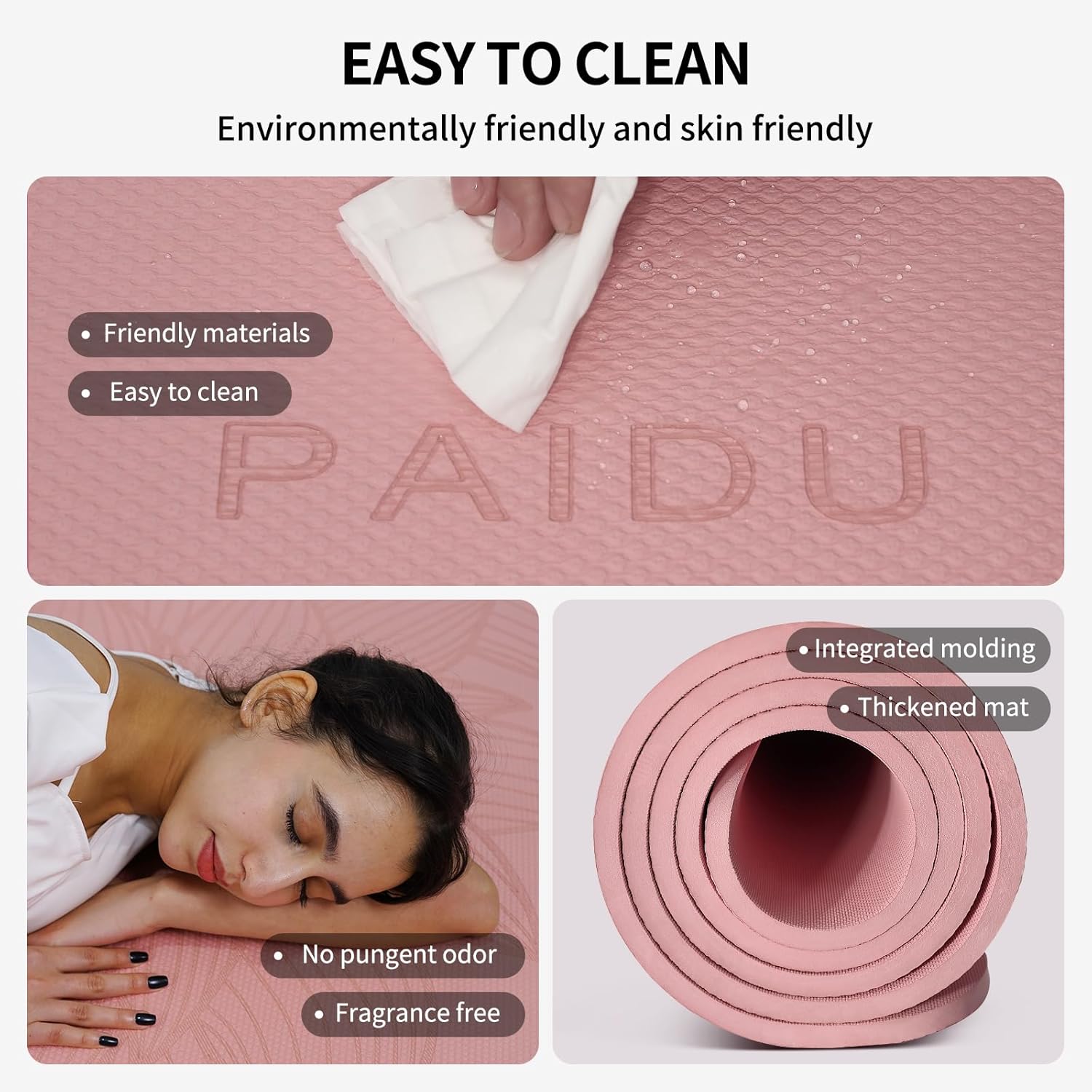 PAIDU Large Yoga Mat-72’x36’x0.4’ Extra Width & Thick,Comfortable,Non-Slip Exercise Mat-Works Great on All Floor for Stretching,Yoga Studio,Gym or Home Workouts - Image 4