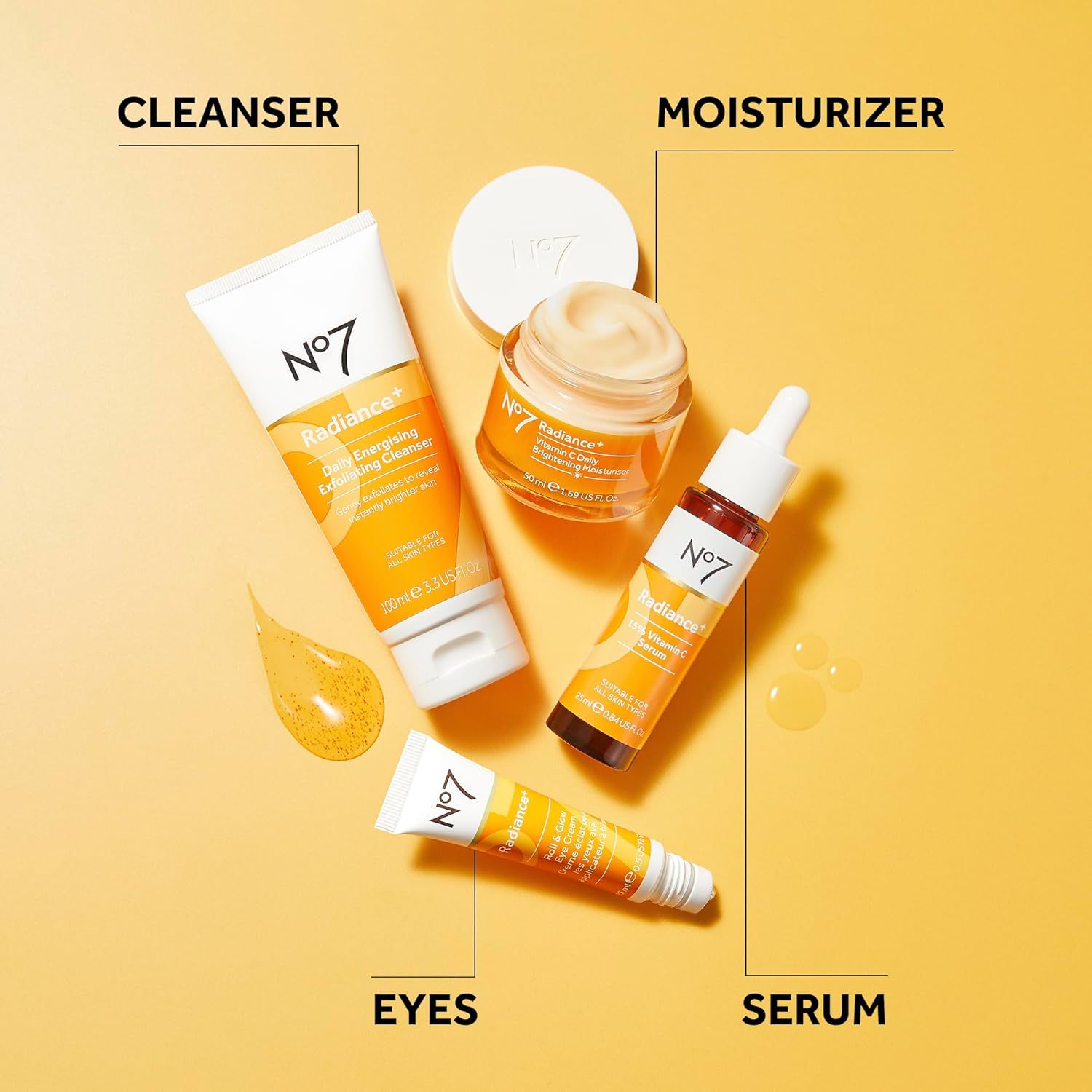 No7 Radiance+ Roll & Glow Eye Cream - Reviving & Illuminating Under Eye Roller - Color Correcting Vitamin C + Caffeine Cream for Dark Circles, Puffiness & Dullness (15ml) - Image 7