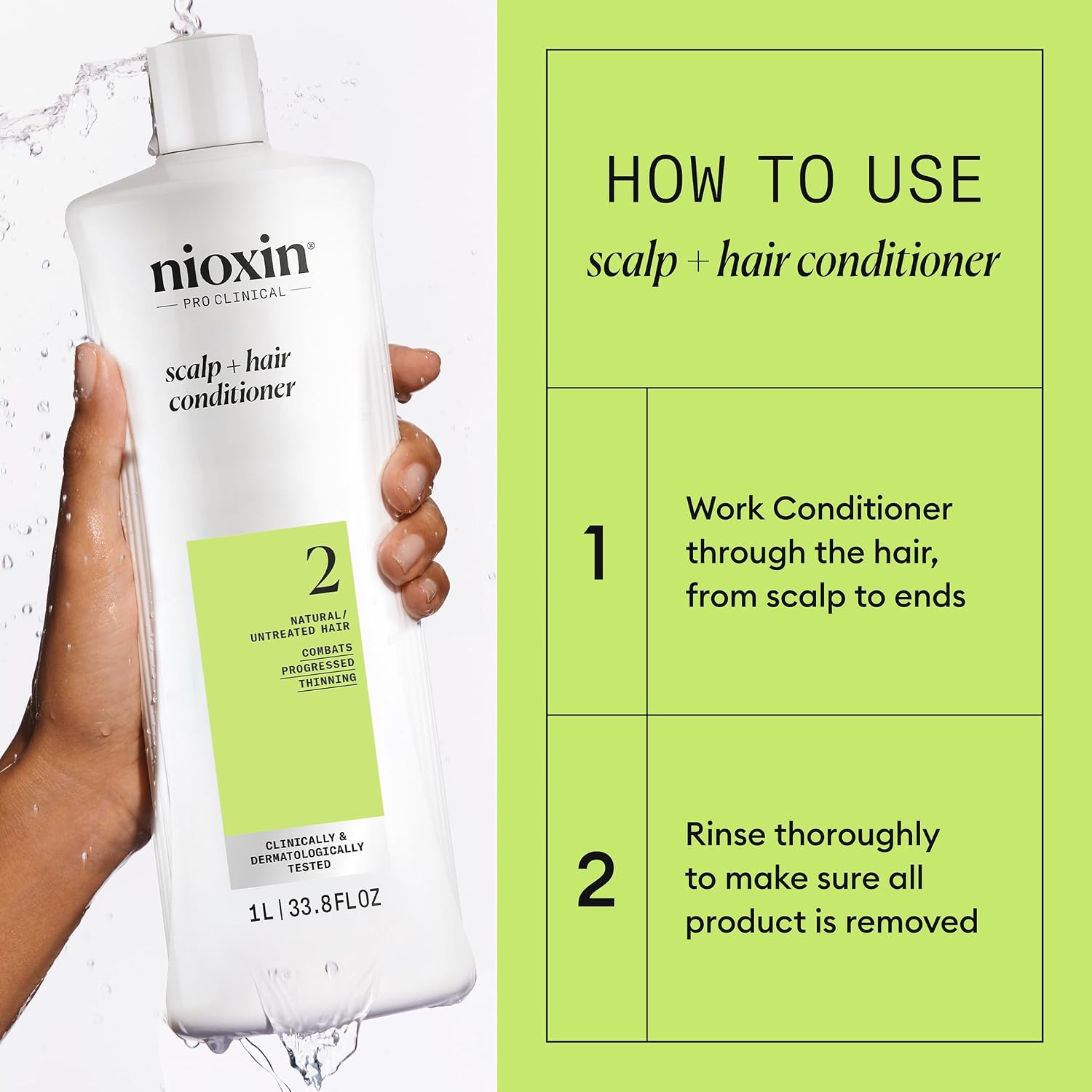 Nioxin Shampoo & Conditioner Liter Duo Sets | Prepacks with Pumps Included | Systems 1-4 | For Natural, Colored, & Damaged Hair with Light to Progressed Thinning | Strengthen & Boost Hair Density - Image 8