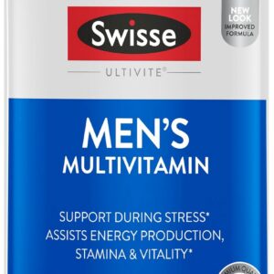 Swisse Ultivite Mens Daily Multivitamins | 50 Vitamins, Antioxidants and Minerals + Adaptogens | Energy, Stress & Immune Support | Mens Vitamins | 120 Tablets