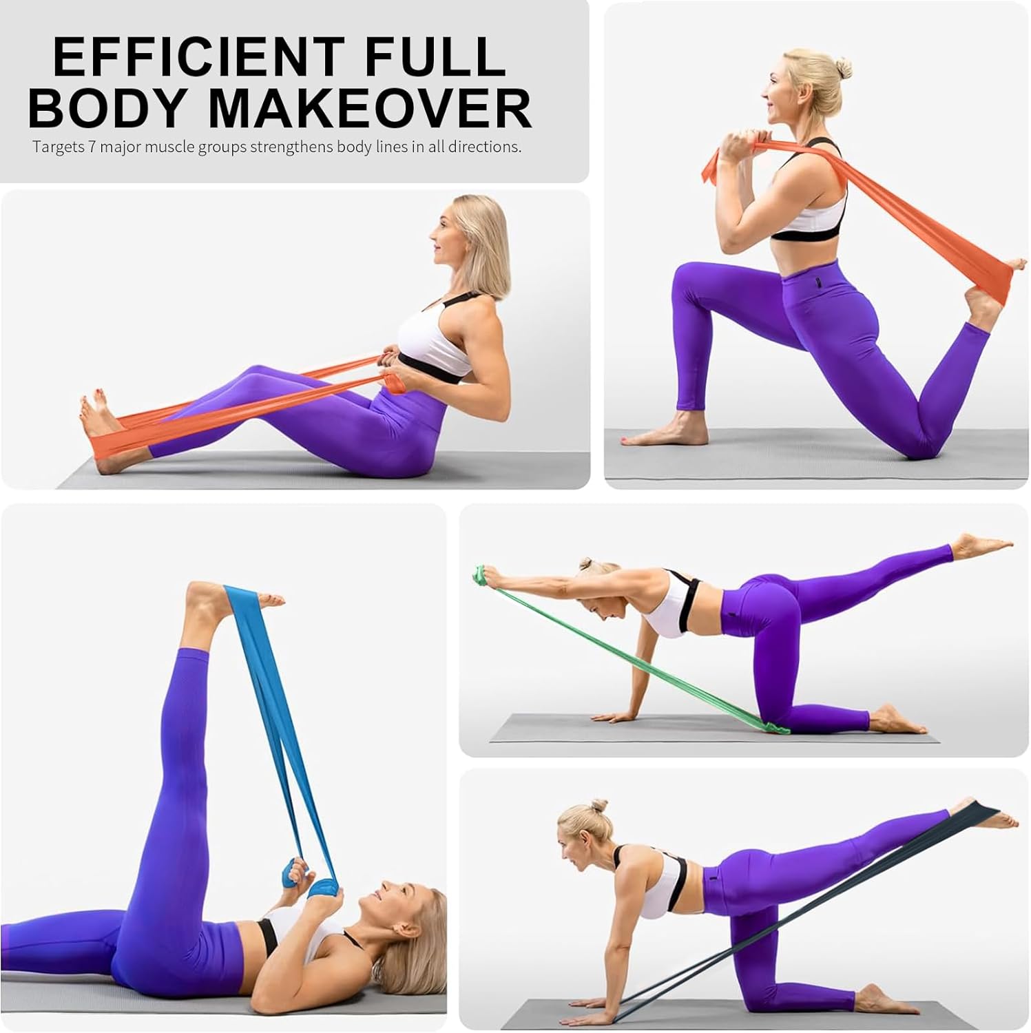 A AZURELIFE Resistance Bands,Professional Long Non-Latex Elastic Stretch Bands,Exercise Bands for Physical Therapy, Yoga, Pilates, Rehab, at-Home or The Gym Workouts, Strength Training - Image 6