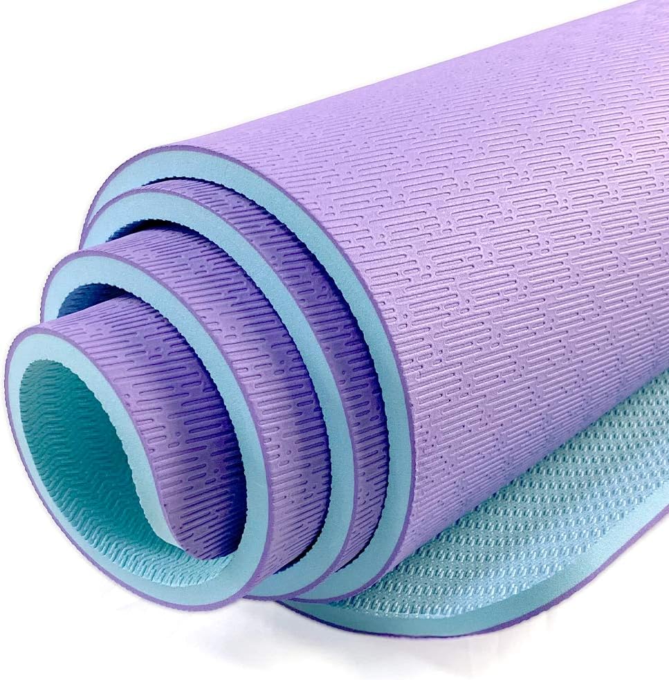 Hatha Yoga Extra Thick TPE Yoga Mat - 72"x 32" Thickness 1/2 Inch -Eco Friendly SGS Certified - With High Density Anti-Tear Exercise Bolster For Home Gym Travel & Floor Outside - Image 4