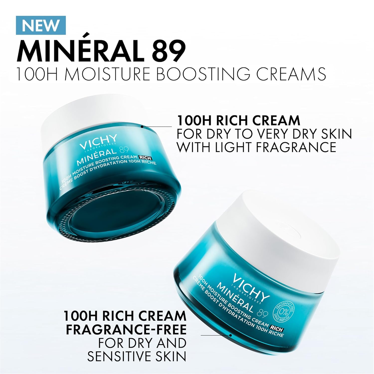 VICHY Mineral 89 Rich Cream, 100H Moisture Boosting Cream, Hydrating Face Moisturizer with Hyaluronic Acid, Niacinamide and Lipids, Daily Face Moisturizeer with Rich Texture for Dry Skin - Image 6