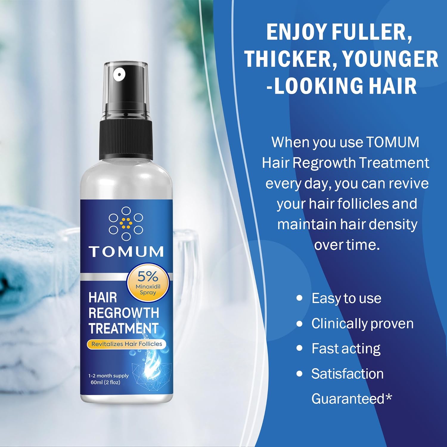 Minoxidil for Men and Women Hair Growth: 5% Minoxidil Topical Spray Hair Regrowth Treatment Stop Hair Thinning and Hair Loss For Stronger Thicker Longer Hair 60ml 2 Pack - Image 5