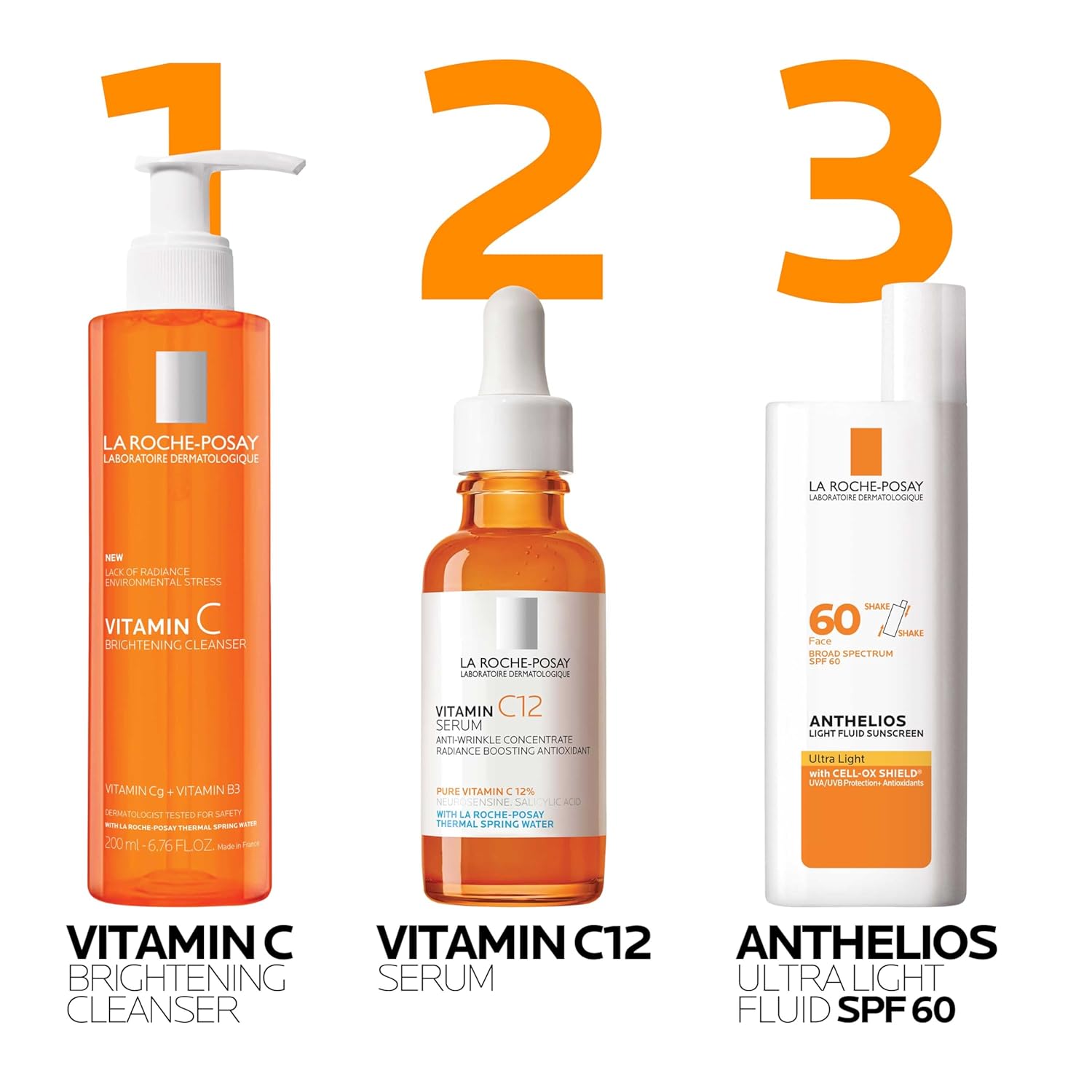 La Roche-Posay Vitamin C Brightening Face Wash, Gentle Foaming Facial Cleanser with Vitamin Cg and Vitamin B3 to Brighten and Even Skin Tone, Vitamin C Face Wash that Cleanses Dirt & Makeup, 200ml - Image 8