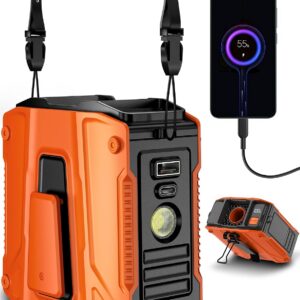Portable Fan Rechargeable, Personal Neck Fans That Blow Cold Air, Wearable Cooling Waist Fan Clip On Belt Under Shirt For Travel w/ Lanyard, 5-speed, Light, Display, Travel Essential Gift for Men Work
