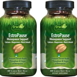 Irwin Naturals EstroPause Menopause & Women’s Health Support – 80 Liquid Soft-Gels – Gentle Hormonal Balance Formula - 2 Pack
