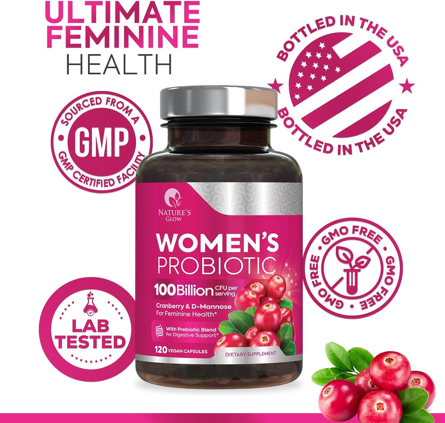 Probiotics For Women 100 Billion CFU Per Serving - Women's Probiotic For Digestive Health 16 Unique Strains - Daily Vaginal PH Balance & Feminine Health Support, Womens Probiotic - 120 Capsules - Image 4