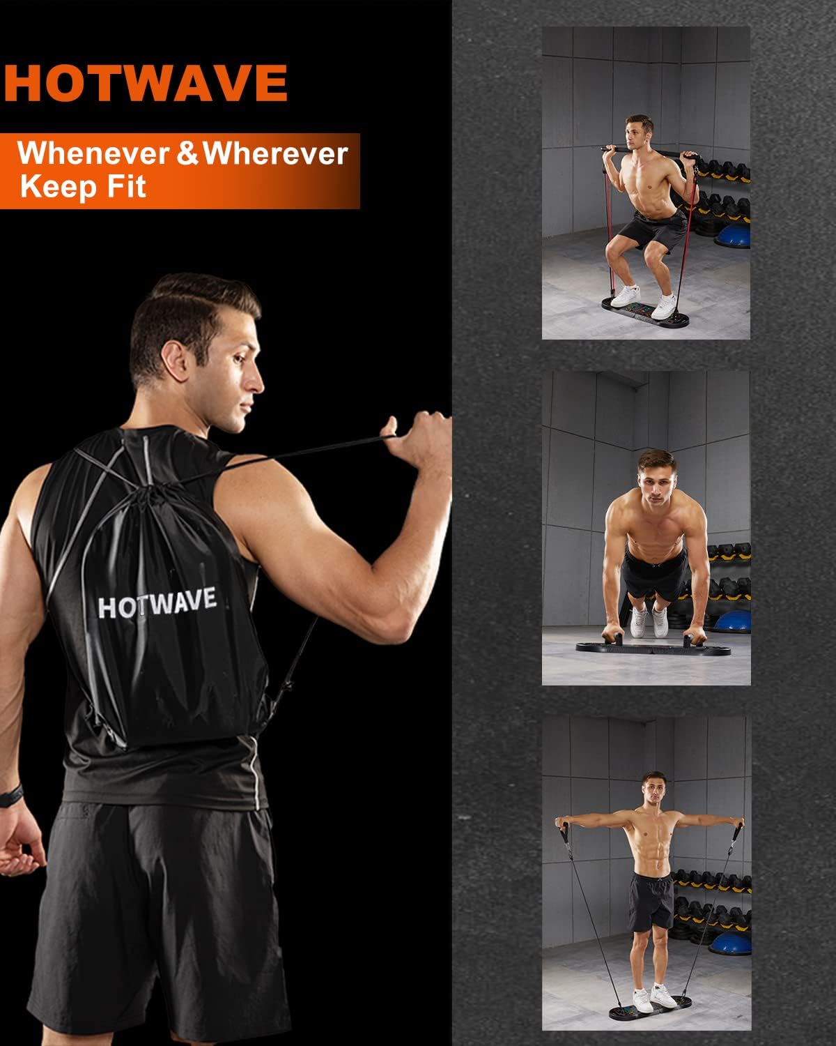 HOTWAVE Push Up Board Fitness, Portable Foldable 20 in 1 Push Up Bar at Home Gym, Pushup Handles for Floor. Professional Strength Training Equipment For Man and Women - Image 4