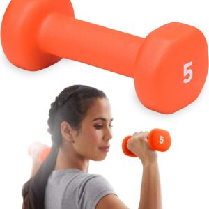 Gaiam Dumbbell Hand Weight (Sold in Singles) - Neoprene Coated Exercise & Fitness Dumbbell for Home Gym Workouts and Strength Training - Free Weights for Women and Men