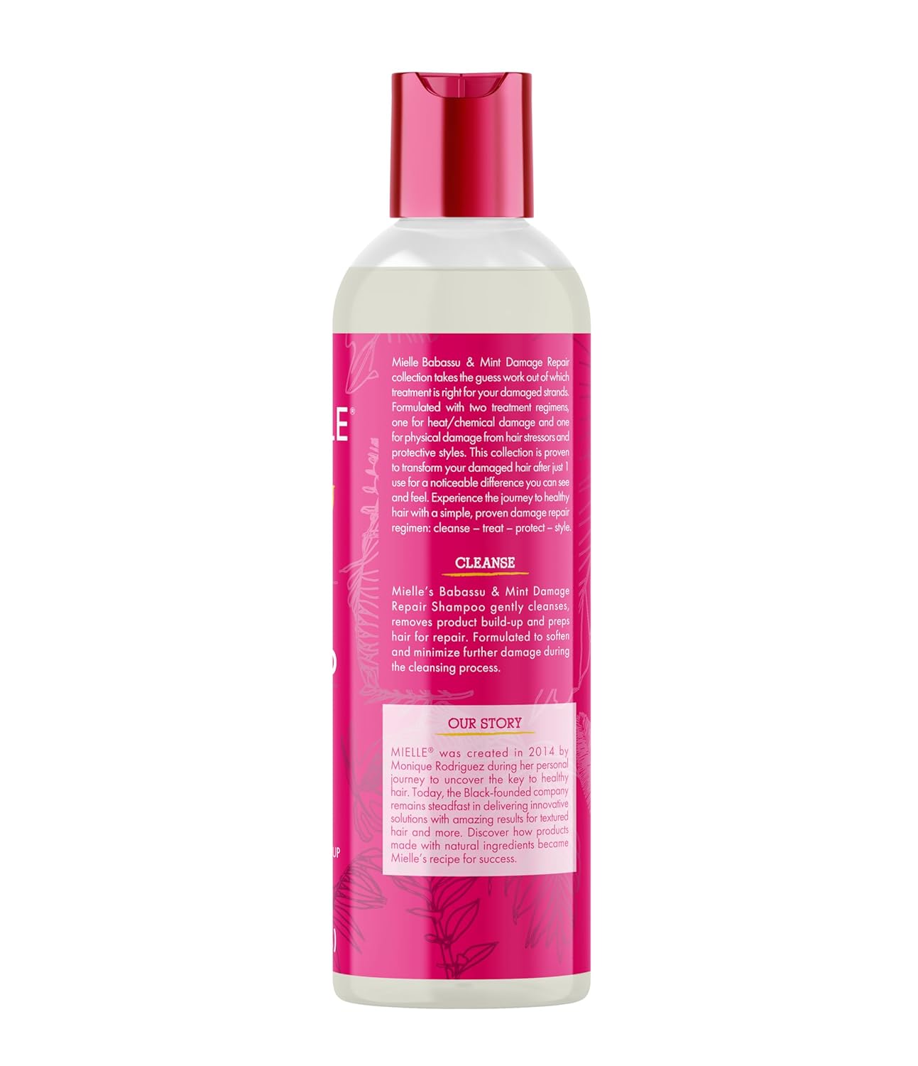 Mielle Organics Babassu & Mint Damage Repair Hair Shampoo - Hydrating Shampoo & Scalp Build-Up Remover - Gently Cleanses & Preps for Repair (8 fl oz) - Image 8